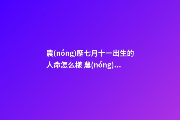 農(nóng)歷七月十一出生的人命怎么樣 農(nóng)歷七月十一出生是什么命運(yùn)-第1張-觀點(diǎn)-玄機(jī)派